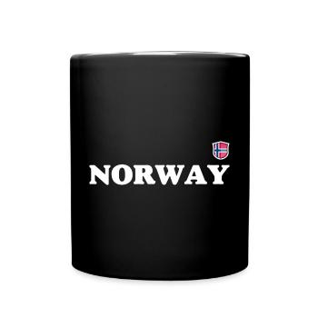 Norwegens Fettes Flaggenwappen Grafik - Tasse einfarbig - Schwarz - Vorne