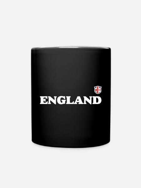 England Crest Typography - Full Colour Mug - black