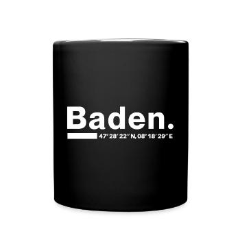 Baden coordinates Aargau Aargauer Aargauerin - Full Colour Mug - black - Front