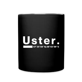 Coordonnées Uster Zurich - Mug uni - noir - Devant