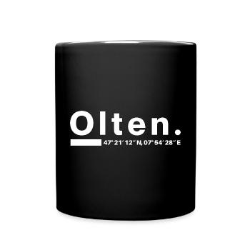Olten Koordinaten Solothurn Oltener Oltenerin - Tasse einfarbig - Schwarz - Vorne
