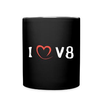 i love v8 - musclecars und vintage racing - Tasse einfarbig - Schwarz - Vorne