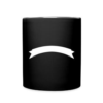 Bow | Banderole | ribbon Vectorgraphic white - Full Colour Mug - black - Front