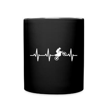 Kardiogramm Motocross - Tasse einfarbig - Schwarz - Vorne