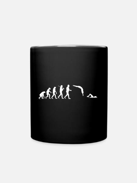 Schwimmer Shirt · Darwins Evolution · Geschenk - Tasse einfarbig - Schwarz