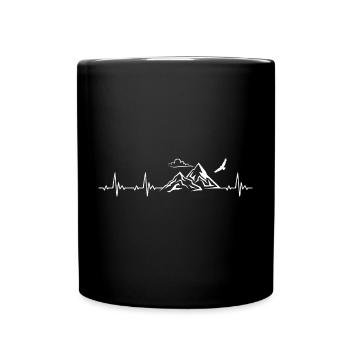Montagne Montagnes Montagnes Heartbeat Fréquence Puls ECG - Mug uni - noir - Devant