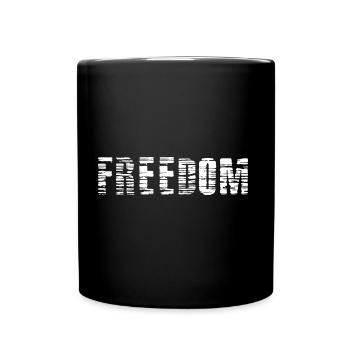 FREEDOM print (white - texture) - Full Colour Mug - black - Front