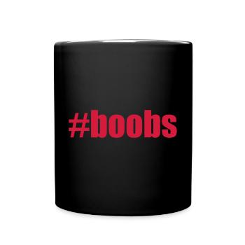 #boobs - Tasse einfarbig - Schwarz - Vorne