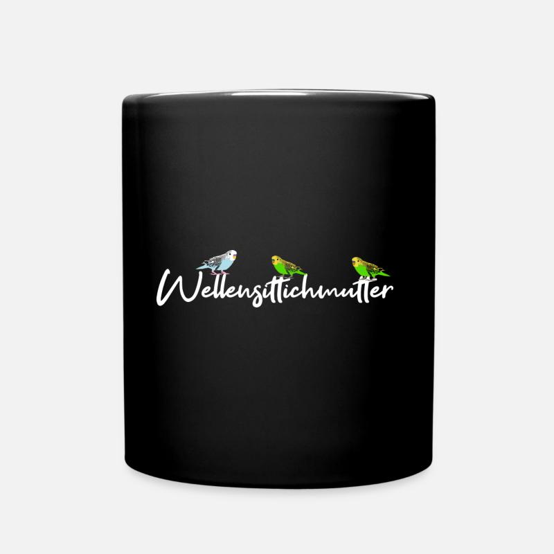 Wellensittich - Tasse einfarbig - Schwarz