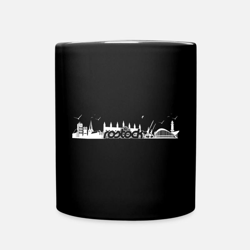 Silhouette de Rostock - design en blanc - Mug uni - noir
