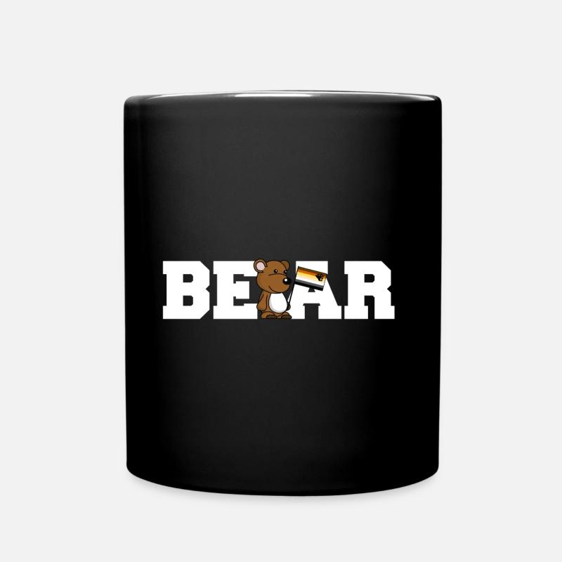 Bear LGBT Gay Pride Cartoon CSD Teddy - Tasse einfarbig - Schwarz
