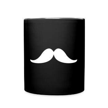 Einfach ein Bart weiss - Tasse einfarbig - Schwarz - Vorne