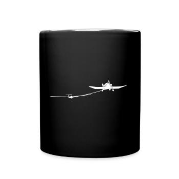 Flugzeug Pilot Segelflieger Schlepp Robin Geschenk - Tasse einfarbig - Schwarz - Vorne