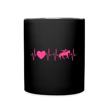 Herzschlag Volti Pink - Voltigieren Geschenkidee - Tasse einfarbig - Schwarz - Vorne