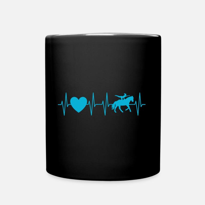 Volti Herzschlag hellblau - Voltigierer Geschenk - Tasse einfarbig - Schwarz