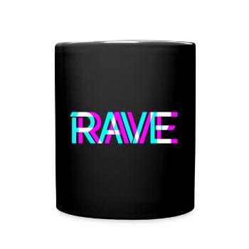 Techno - Musique techno - Rave - Raver - Festival - Mug uni - noir - Devant