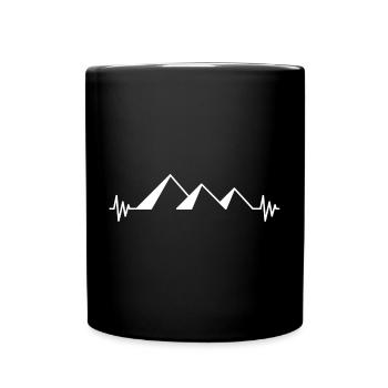 Heartbeat pyramids Egypt gift Egypt line - Full Colour Mug - black - Front
