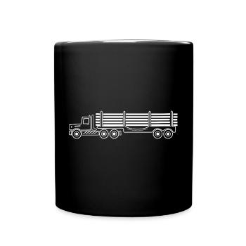 Camion de transport de tracteur - Mug uni - noir - Devant