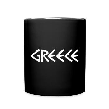 Greek Glyphs with Arrow Motif - Full Colour Mug - black - Front