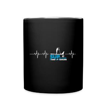 SUP With Dog - Stand Up Paddling Gift - Full Colour Mug - black - Front