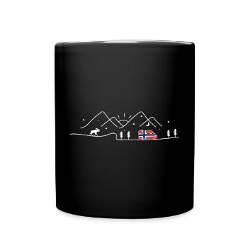 Norwegen Camping Kastenwagen Norway Design - Tasse einfarbig - Schwarz - Vorne