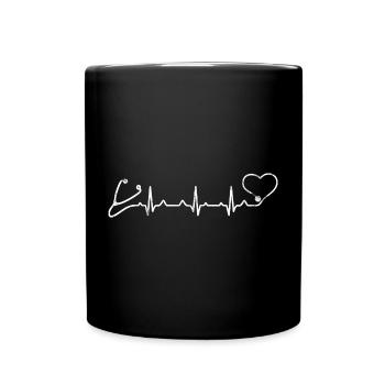 Infirmière stéthoscope Heartbeat - Mug uni - noir - Devant