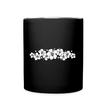 Hibiskus Blume - HAWAII - Tasse einfarbig - Schwarz - Vorne