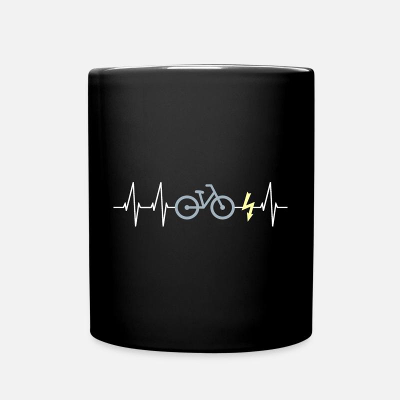 E-Bike Heartbeat - Full Colour Mug - black