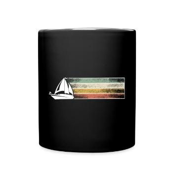 Segeln Segler Segelboot Retro Vintage - Tasse einfarbig - Schwarz - Vorne