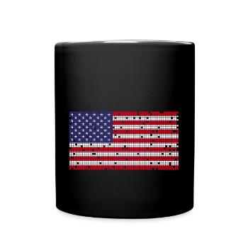 8Bit Retro 4 juillet États-Unis - Mug uni - noir - Devant
