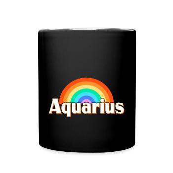 Sternzeichen Wassermann - Tasse einfarbig - Schwarz - Vorne