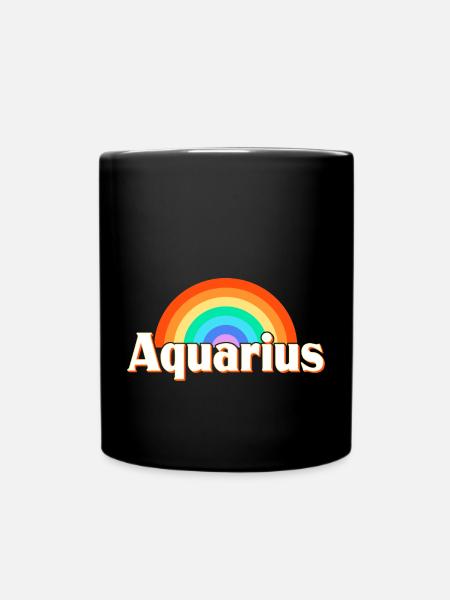 Sternzeichen Wassermann - Tasse einfarbig - Schwarz