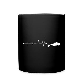 Plongée sous-marine Heartbeat - Mug uni - noir - Devant