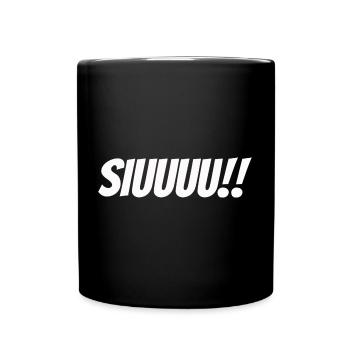 SIUUU weiß SIUU Shirt SIUUUU Hoodie - Tasse einfarbig - Schwarz - Vorne
