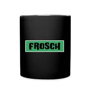 Frosch froschgrüner Froschkönig Prinz-Frosch - Tasse einfarbig - Schwarz - Vorne