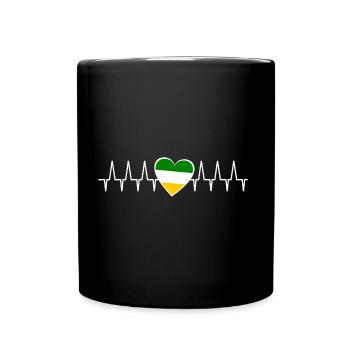 Herzschlag aus Italien - Tasse einfarbig - Schwarz - Vorne