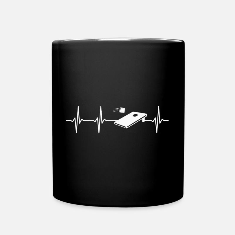 Cornhole Herzschlag - Tasse einfarbig - Schwarz