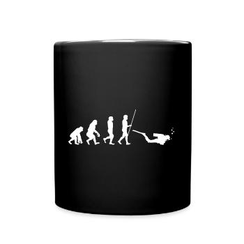 Taucher Evolution Scuba Diving Tauchen Tiefsee - Tasse einfarbig - Schwarz - Vorne