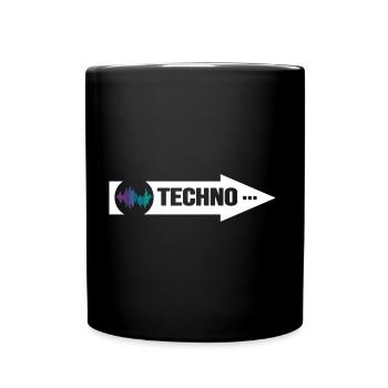 rave hard beats techno ballern dorfdisco bass - Tasse einfarbig - Schwarz - Vorne