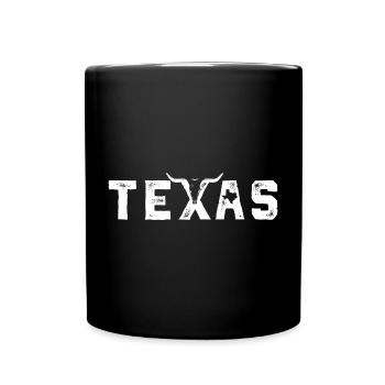 Texas Bold Distressed Wordmark - Full Colour Mug - black - Front