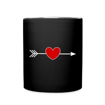 Saint-Valentin cœur rouge, st.valentin - Mug uni - noir - Devant