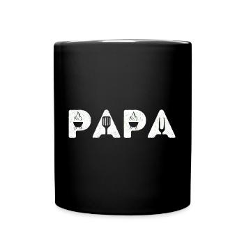 Papa barbecue humour bbq cadeau fête des pères - Mug uni - noir - Devant