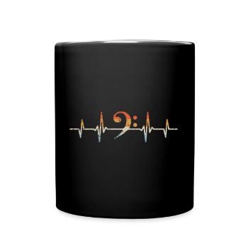 Clef de Basse Heartbeat Bass Bassiste - Mug uni - noir - Devant