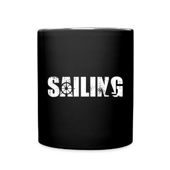 Segeln - Tasse einfarbig - Schwarz - Vorne