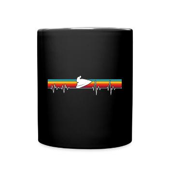 Sole Pulse auf Retro-Streifen - Tasse einfarbig - Schwarz - Vorne