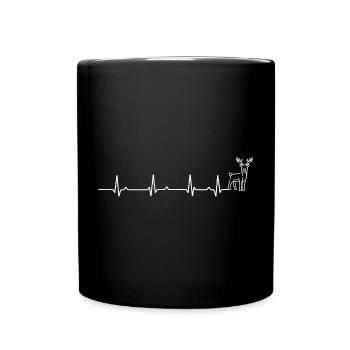 Heartbeat Deer in the Woods - Full Colour Mug - black - Front