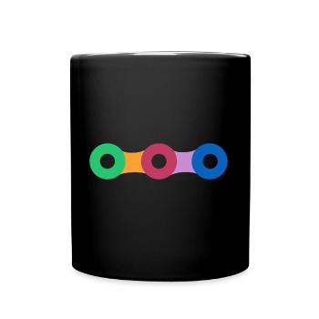 Fahrrad Kette / Bike - Tasse einfarbig - Schwarz - Vorne