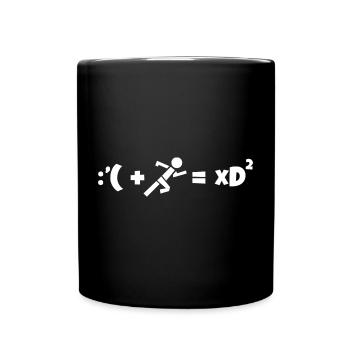 Lustige Laufformel - Tasse einfarbig - Schwarz - Vorne