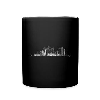 City Pulse Skyline Line Art - Full Colour Mug - black - Front