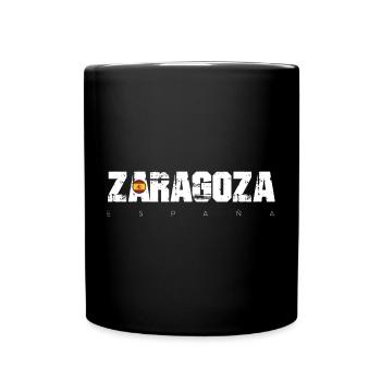 Zaragoza Rough Text Stadtflagge T-Shirt - Tasse einfarbig - Schwarz - Vorne